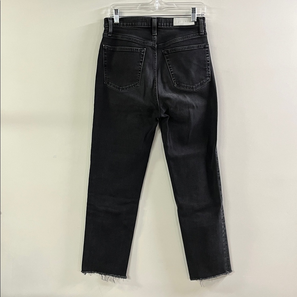 RE/DONE Button Fly Black Wash Raw-Edge Hem Cotton Weekend Casual Denim Jean 28 - Picture 2 of 16